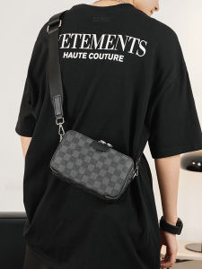 Fashionable Small Square Bag 2025 New Mens Crossbody Shoulder Bag Casual Backpack Trendy Leather Handbag for Youth