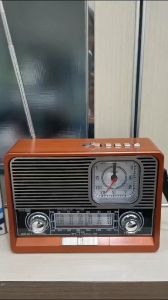 Speaker Radio Jadul Radio Bluetooth Speaker Senter LED FLECO F-105 Jam Analog | Multifungsi