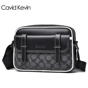 Cabd Kevin กระเป๋าสะพายไหล่ลายสก๊อตสไตล์ยุโรปและอเมริกากระเป๋าเอกสารกระเป๋าธุรกิจกระเป๋าผู้ชายกระเป๋าสะพายข้างกระเป๋าใส่โทรศัพท์มือถือกระเป๋าคาดเอว