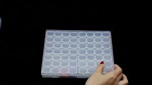 64 Grids Resin Rhinestone Beads Transparent Container Akrilik Diamond Painting Storage Box DIY