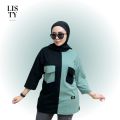 ATASAN KAOS WANITA MIX 2 WARNA ADA SAKUNYA BAHAN KATUN COMBAD 20S TERBARU. 