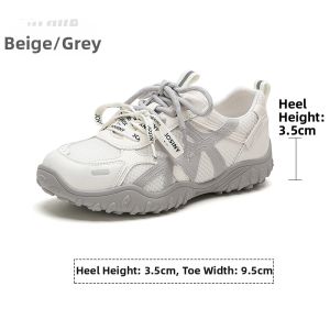 Josiny | Breathable Thick Sole Mesh White Training Shoes
