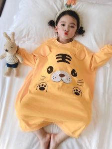 Bộ Đồ Ngủ Trẻ Em Hình Vượn Con Bằng Vải Cotton Lông Cừu Ấm Áp Thoải Mái Cho Bé Gái Mùa Xuân Thu