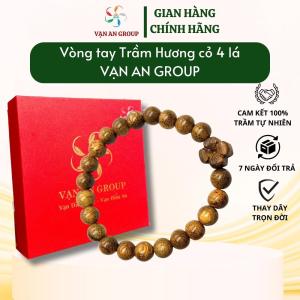 Vòng tay trầm hương cỏ 4 lá Vạn An Home vòng tay trầm hương tự nhiên mang đến may mắn hạnh phúc bình an tài lộc