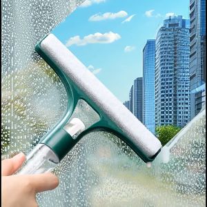 ไม้รีดน้ำกระจก ที่เช็ดกระจก พร้อมหัวฉีดสเปรย์ ที่ปัดน้ำฝน ทำความสะอาดกระจก แปรงทำความสะอาดหน้าต่าง ไม่ทิ้งคราบ ที่รีดน้ำหนา