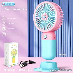 Quạt Cầm Tay Mini Di Động Hoạt Hình Dễ Thương Dành Cho Sinh Viên Máy Tính Để Bàn Sạc USB Thiết Kế Hình Hoa Nhiều Kiểu Dáng Và Màu Sắc Mát Mẻ Mùa Hè