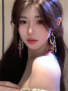 Colorful Bohemian Tassel Beaded Earrings Vacation Style Exaggerated Hook Ethnic Fashion Jewelry Hoops Womens Accessories