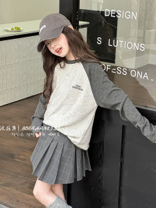 Áo Thun Dài Tay Hai Mặt Lông Cừu Borahankids Cho Bé Gái Mùa Thu Đông Ấm Áp Mặc Trong Trẻ Em Trung Niên Và Lớn