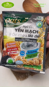 Combo 2 Túi Ngũ cốc Yến mạch Óc chó Mè đen (ít đường) Xuân An 400g