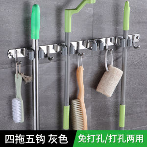 ตะขอแขวนไม้ถูพื้นที่หนีบไม้ถูพื้นติดผนังในห้องน้ำแบบไม่ต้องเจาะรูที่แขวนอุปกรณ์วิเศษที่แขวนไม้กวาดไม้ถูพื้นที่แขวนติดผนัง