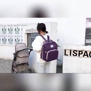 Mom bag portable and foldable multi-functional backpack for mother and baby outings large capacity spring outing backpack lightweight