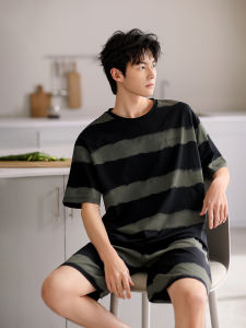 JIALEFEN | Summer American Stripe Short Sleeve Shorts Pajamas