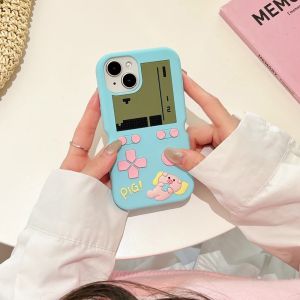 💯【เคสโทรศัพท์】 + Gratis Ongkir💯เคสซิลิโคนนิ่มลายเครื่องเล่นเกมสุดสร้างสรรค์สำหรับ iPhone 16 15 14 12 13 Pro Max 14 15 Plus ฝาครอบป้องกันการตกสำหรับเด็กเคสโทรศัพท์น่ารัก