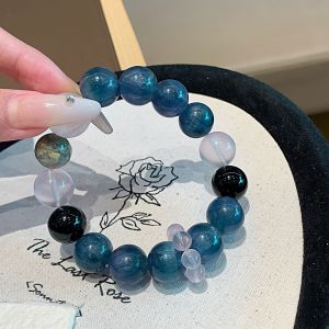 สร้อยข้อมือคริสตัลธรรมชาติแฟชั่นผู้หญิงใหม่คริสตัลสีเขียวแกมน้ำเงินสร้อยข้อมือคริสตัลธรรมชาติสร้อยข้อมือคริสตัลพลังงานสร้อยข้อมือคริสตัลพลังงาน