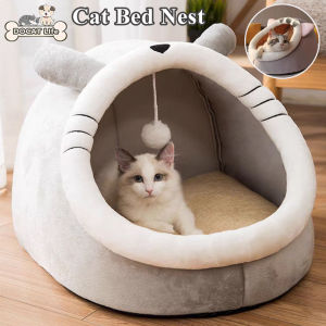Cat Bed Dog Bed Removable Cat Dog House Washable Semi Closed Winter Warm Pet Cat Sleeping Nest