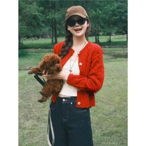 Pháp Vintage Vàng Xoắn Dệt Kim Mở Áo Khoác Cardigan Áo Khoác Phụ Nữ Đầu Tiên Mùa Thu 2024 Mới Rộng Rãi Áo Len Áo Phong Cách Hàn Quốc Đi Làm