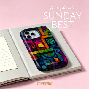 Potdemiel | Psychedelic Flow Ring For Case For iPhone 17 16 15 Pro Max TPU Anti-Scratch Outer Shell Raised Screen CaseChic