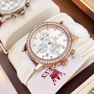 OLEVS Jam Tangan Wanita Import Original Asli Terbaru Kecil Chrono Kulit Korea Fashion Casual Watch Women Cod