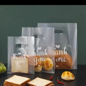 50Pcs Thank You Plastic Gift Bags Shopping Packaging Bag With Handle Christmas Wedding Party Favor Jewelry Clothing Wrapping Bag