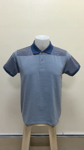 Palettes Mens Korean Style Fine Striped Polo Shirt Short Sleeve Casual Collared Shirt Classic Fashion Top for Men #7718