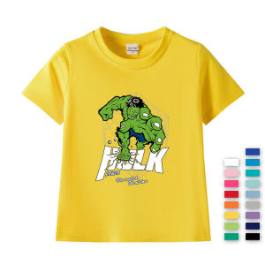 Hulk Kids Short Sleeve T-Shirt Boy Summer Clothing 2024 T-shirt Baby Boy Pure Cotton Boy Half Sleeve Cartoon Top