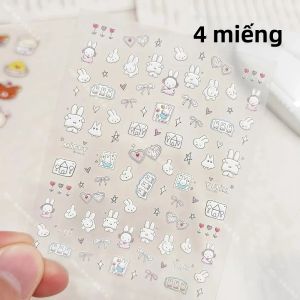 52TOYS | Bộ Dán Móng Tay Hoạt Hình Miffy 3D Dễ Thương Nổi Bật Hình Ly Nước & Máy Ảnh Trang Trí Tự Làm Quà Tặng Cho Bé Gái