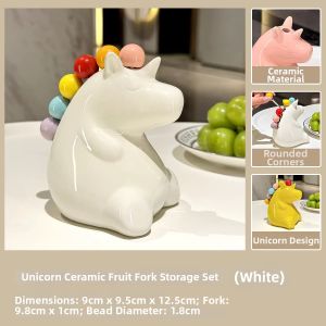 AMU·PIGGY | Cute Unicorn Design Safety Ceramic Forks