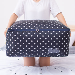 Extra Large Cotton Quilt Storage Bag Oxford Cloth Clothing Organizer Soft Storage Box for Home Use Korean Style Pure Color