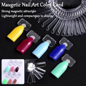 Nail Polish Color Chart Display Board Color Swatch Nail Gel Palette Sample Card Book Embedded Magnetic Color Card for Nail Tips