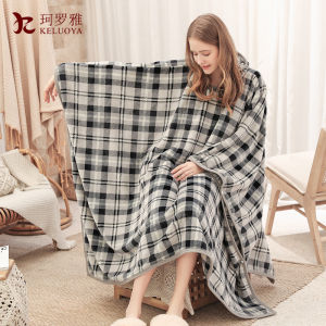 Warm Flannel Office Wearable Shawl Air Conditioned Nap Home Meditation Blanket Hat Cowl Cloak Woolen Blanket Modern Simple Style Polyester Fiber