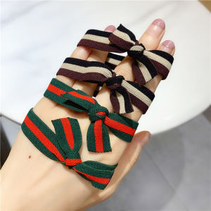 Basic Solid Color Wide Flat Hair Ties for Women Striped Knot Hair Bands Korean Style Fashionable Hair Accessories