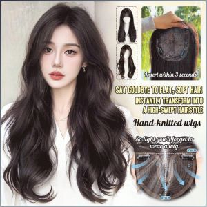 Long Curly Wig Piece Handcrafted One Piece Seamless Big Wave Long Curly Hair Wig for Women