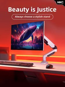 Nvision | Dual Screen Support Adjustable Computer Monitor Arm White