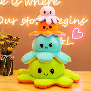 [TẶNG GẤU BÔNG TIGER] Gấu bông bạch tuộc 2 mặt cảm xúc nhiều màu gấu bông miniso siêu mịn cao cấp nhiều màu