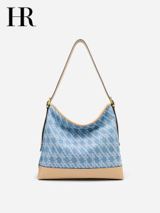 HR Helena Lightweight Denim Shoulder Bag Versatile Ladies Purse Convenient Commuting Underarm Bag British Style Detachable Strap