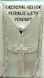 Original Silver Necklace with Pendant: 4mm Double Barb Pure Italy Silver 925 Legit Na Silver Hindi Nagfafade