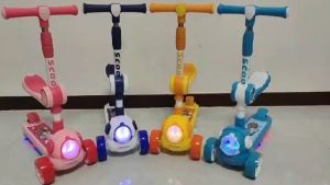 CANDY KIDS RIDE ON SCOOTER SKUTER BUDAK KANAK UMUR 2 - 5 YEARS TAHUN ADJUSTABLE FOLDABLE MUSIC LIGHT BOYS GIRLS