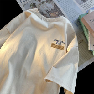 Áo Thun Tay Ngắn Cotton Nguyên Chất Phong Cách Mỹ Thường Ngày Mùa Hè Áo Thun Tay Lửng Đa Năng Thời Trang Thương Hiệu Hong Kong Phong Cách Nhật Bản