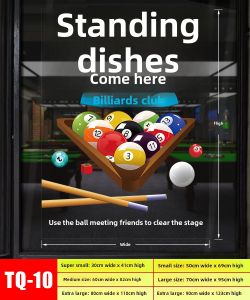 Billiard Hall Creative Window Display Adhesive Poster Decorative Welcome Sign Glass Door Sticker for Club Decoration