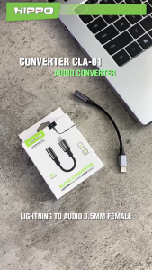 HIPPO Kabel CONVERTER CLA-01 Lightning to DC Aux 3.5mm Audio Open Mic untuk Iphone 7 8 X XR 11 12 13 14 Pro Max Original Adapter