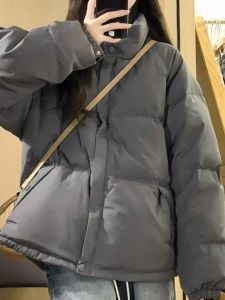 เสื้อแจ็คเก็ตขนเป็ดสีขาว ทรงบุขนแกะ ทรงสั้น สำหรับผู้หญิง เสื้อคลุมกันหนาวฤดูหนาว แฟชั่น ขนาดเล็ก อบอุ่น ทรงพอดีตัว เสื้อคลุมกันหนาว