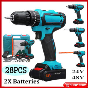 Ready Stock Drill Set: Original Electric Drill & Rechargeable Screwdriver Toolbox