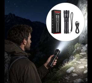 Super Bright Flashlight Rechargeable LED Torch Long Range Tactical Lamp Portable For Outdoor Camping Fishing Lantern