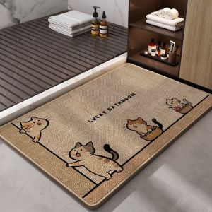 Thảm lót sàn dệt Thảm lót sàn thảm cao su đáy chống trượt thấm nhanh khô chống mài mòn cửa nhà vệ sinh mat