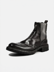 dreambox | Water Washed Horse Leather Handmade Brogue Chelsea Boots