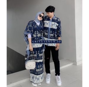 MARWA SET NAVY - BAJU COUPLE TENUN