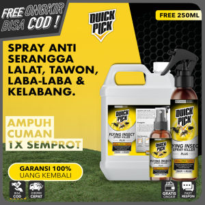 QUICKPICK SPRAY ANTI SERANGGA [BONUS 250ML] 1L 100ML Cairan Aromatic Pembasmi KECOA LABA LABA LALAT TAWON KELABANG Pengusir Anti SEMUT Merah Kecil Cairan Racun Semprot Obat Penghilang Pembunuh Tungau Roach Ant Revolver Killer Spray not Wiselie