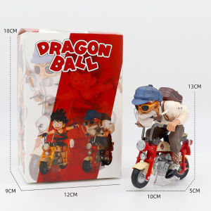 Bandai | 13CM Son Goku Master Roshi Kame Sennin Dragon Ball Z Motorcycle PVC Action Figure Anime Collectible Model Desktop Display Decor