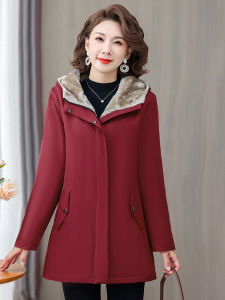 New Womens Thickened Fleece Lined Cotton Jacket Large Size Loose Warm Coat Long Hooded Mid-Length Downproof Nylon Outerwear