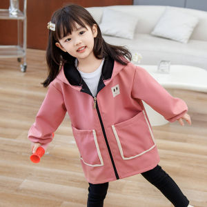 ผ้ากันเปื้อนเด็กเสื้อขนเป็ดเสื้อคลุมกันน้ำกันเปื้อนสำหรับทั้งชายและหญิงเสื้อป้องกันซิปรูดแขนยาวสำหรับเด็กอนุบาลบุขน